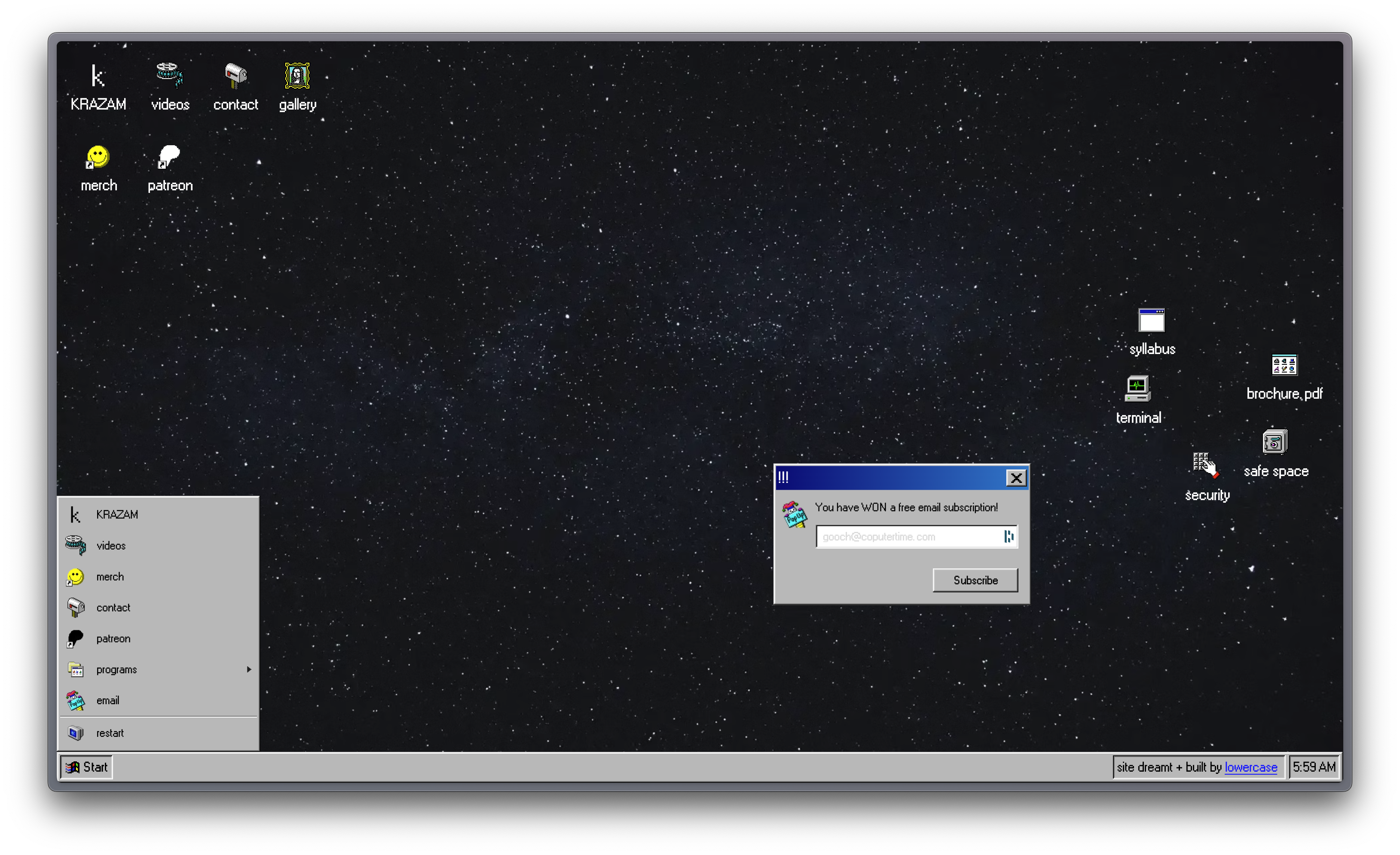 98.css on krazam.tv via lowercase.studio 